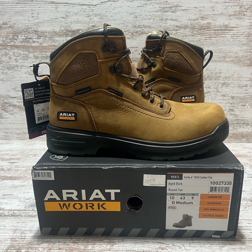 NEW IN BOX Mens Ariat Turbo 6” H2O Carbon Toe Work